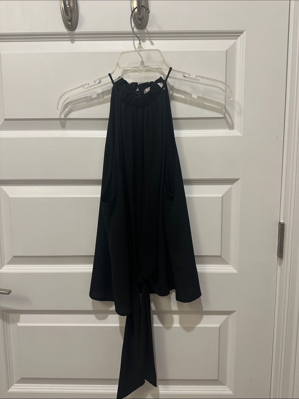 Black Halter Top with tie